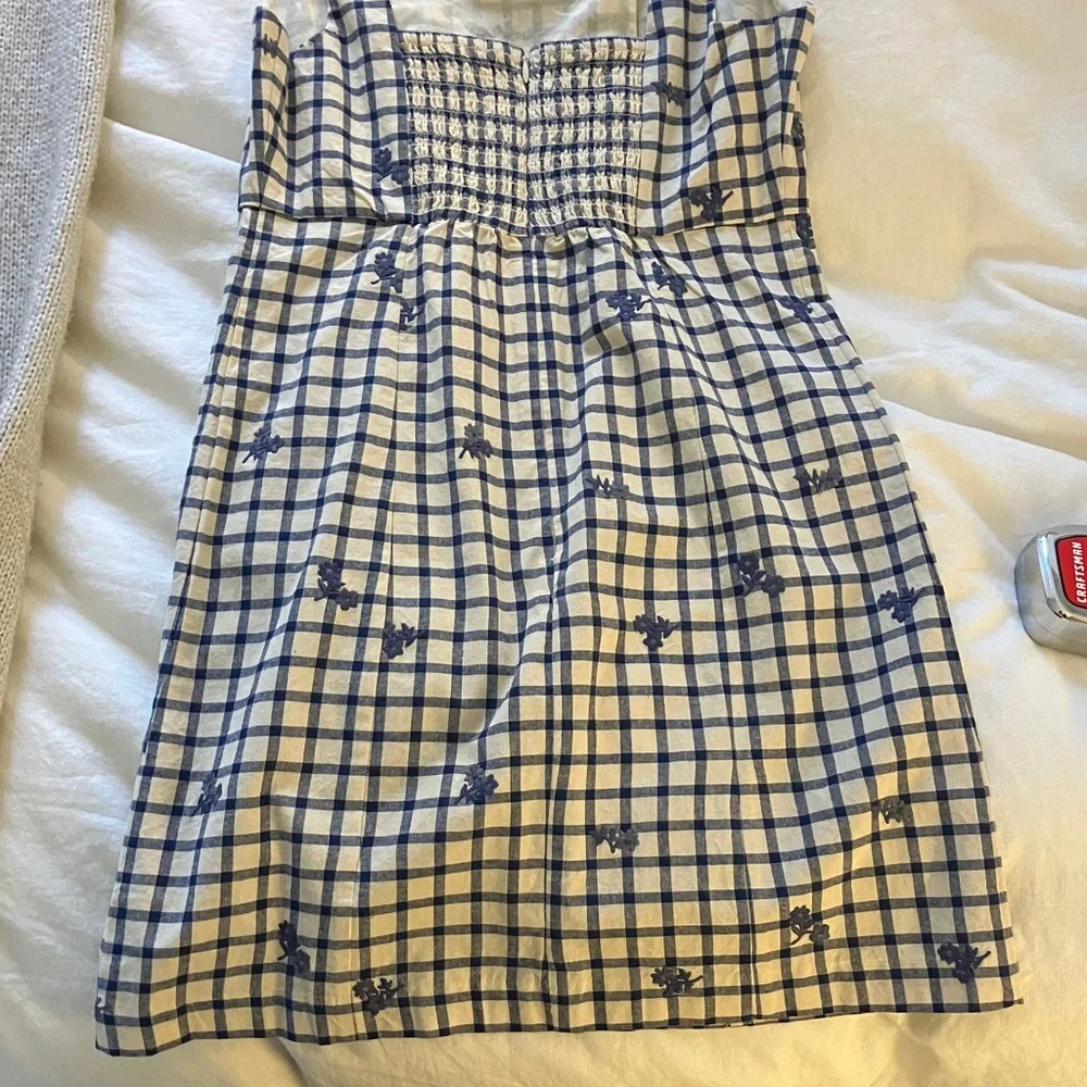 Sezane White and Navy Checked Mini Dress - Picture 11 of 11